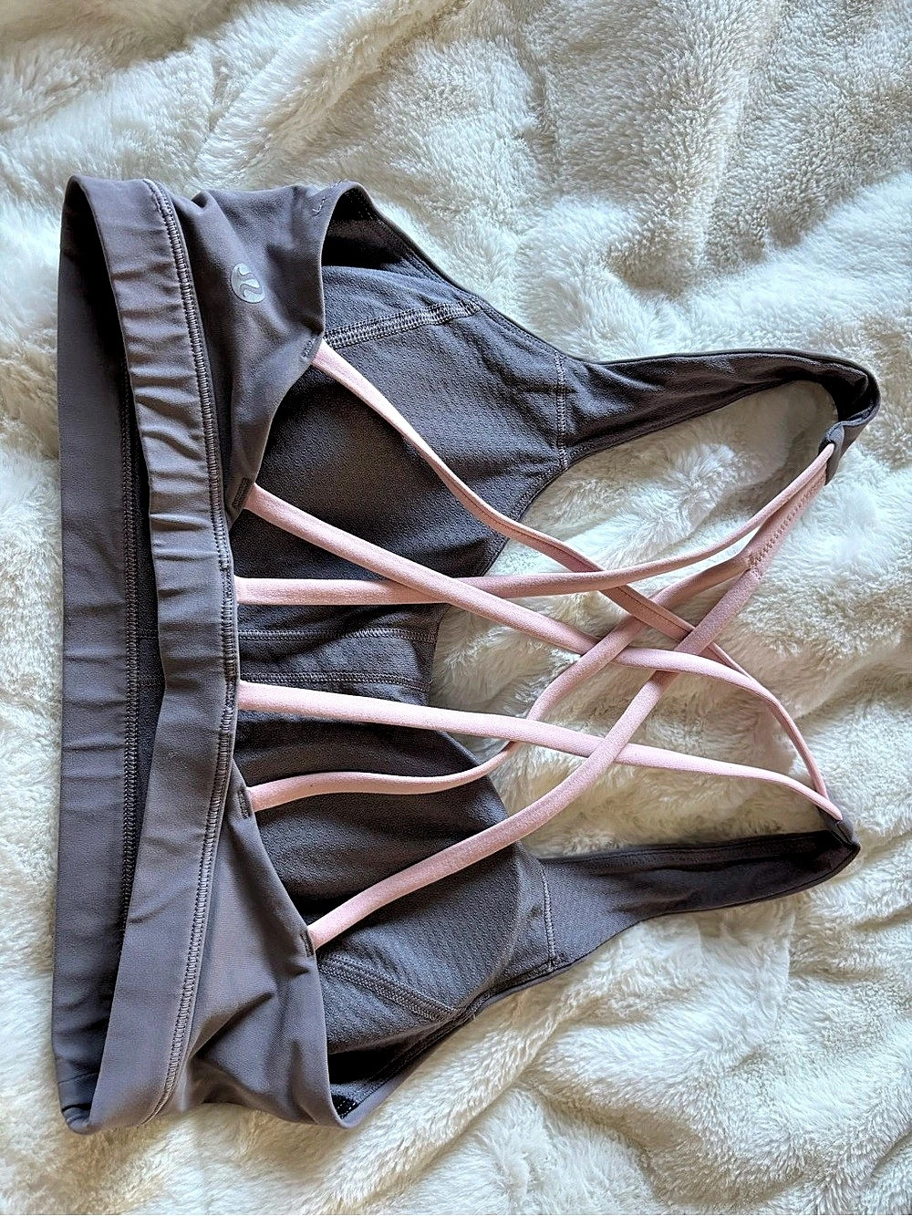 Lululemon Free to Be Serene Bra - Dark lavender with pink straps